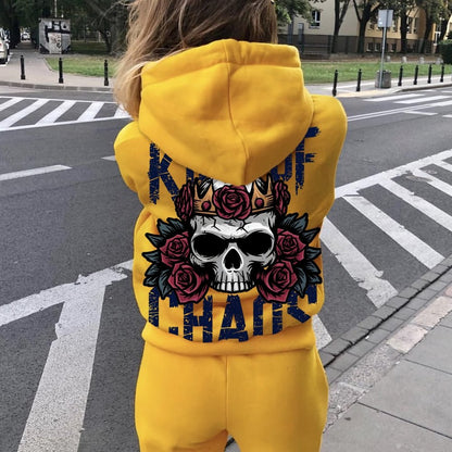 King Of Chaos Printed Back Cotton Hoodie