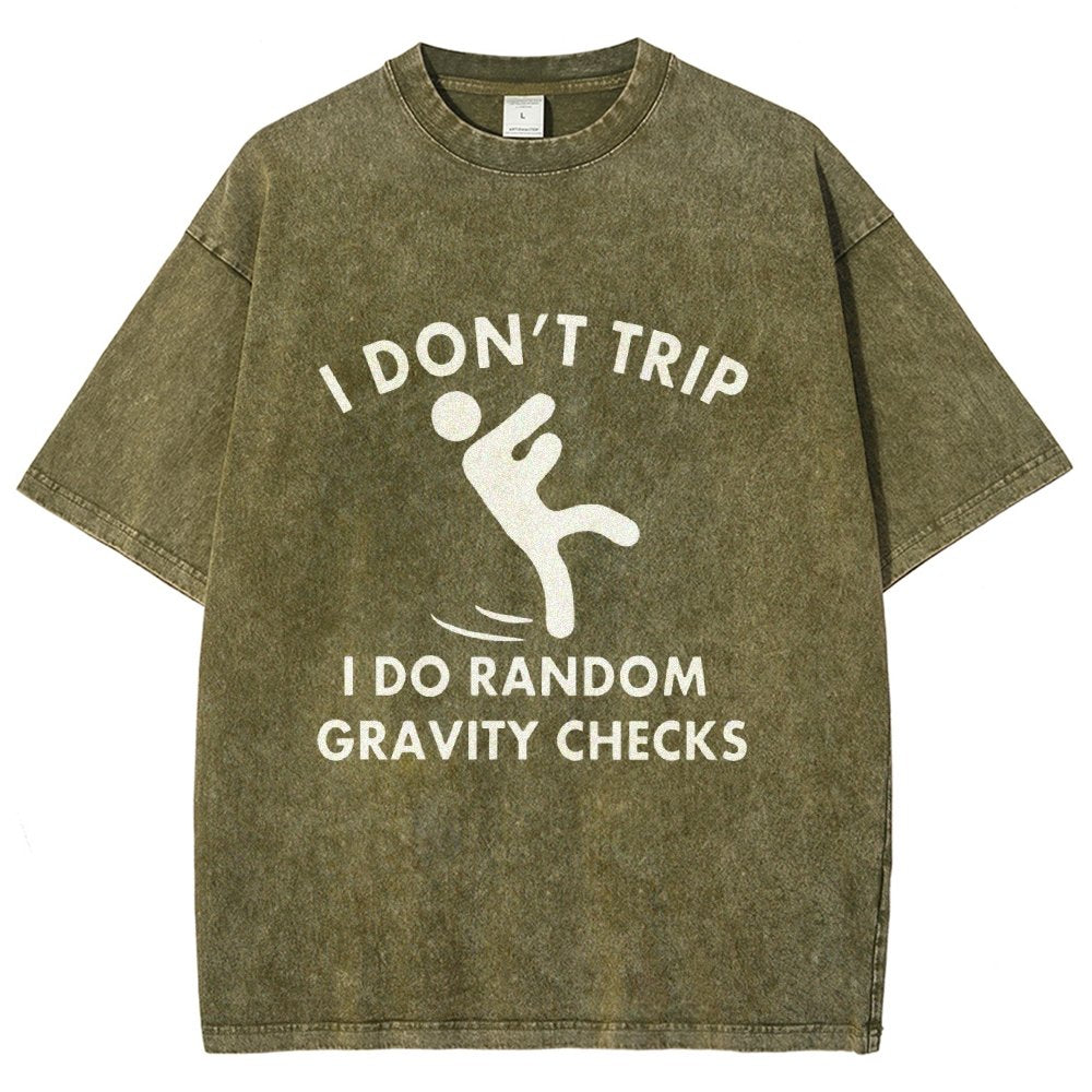 Random Gravity Checks Funny Vintage Distressed T-shirt