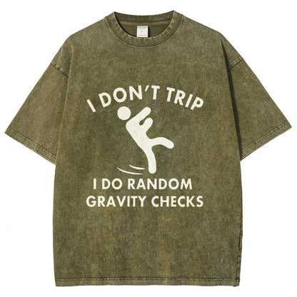 Random Gravity Checks Funny Vintage Distressed T-shirt