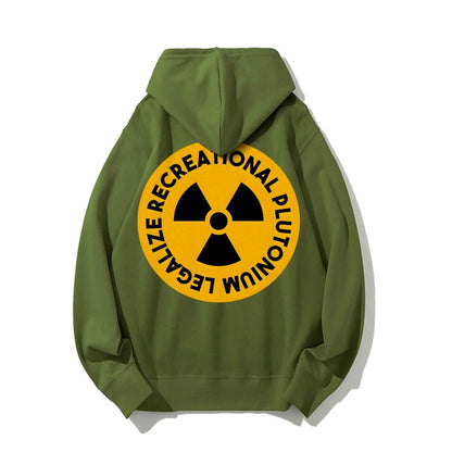 Legalize Recreational Plutonium Printed Back Unisex Cotton Hoodie