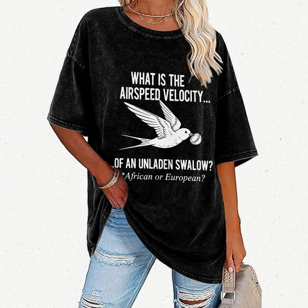 What Is The Airspeed Velocity...Art Print Vintage Distressed T-shirt