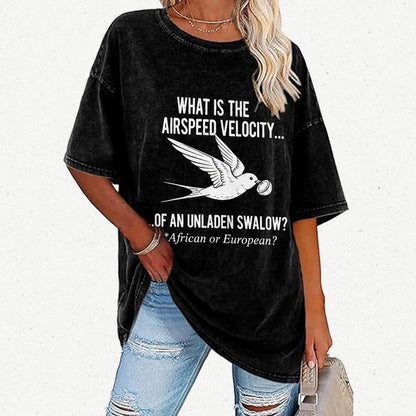 What Is The Airspeed Velocity...Art Print Vintage Distressed T-shirt