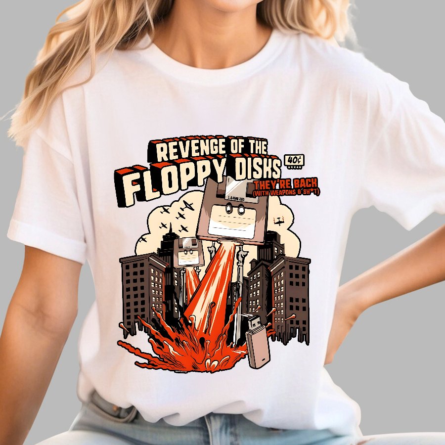Attack of the Floppy Disks Geek T-Shirt