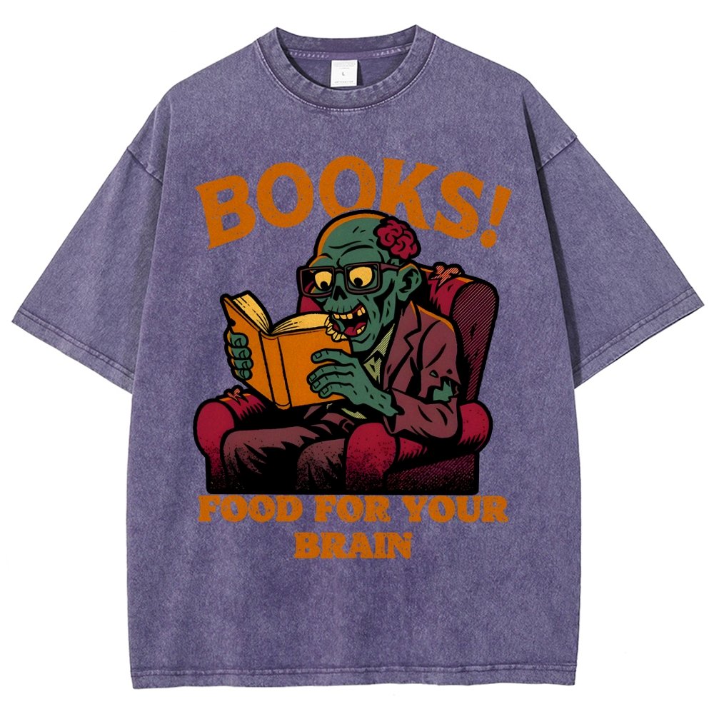 Books! Food For Your Brain Vintage Distressed T-shirt
