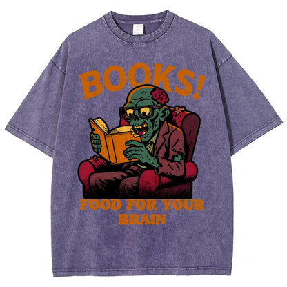 Books! Food For Your Brain Vintage Distressed T-shirt