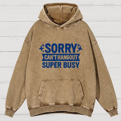 Sorry — Can’T Hang Out — Super Busy Vintage Distressed Hoodie