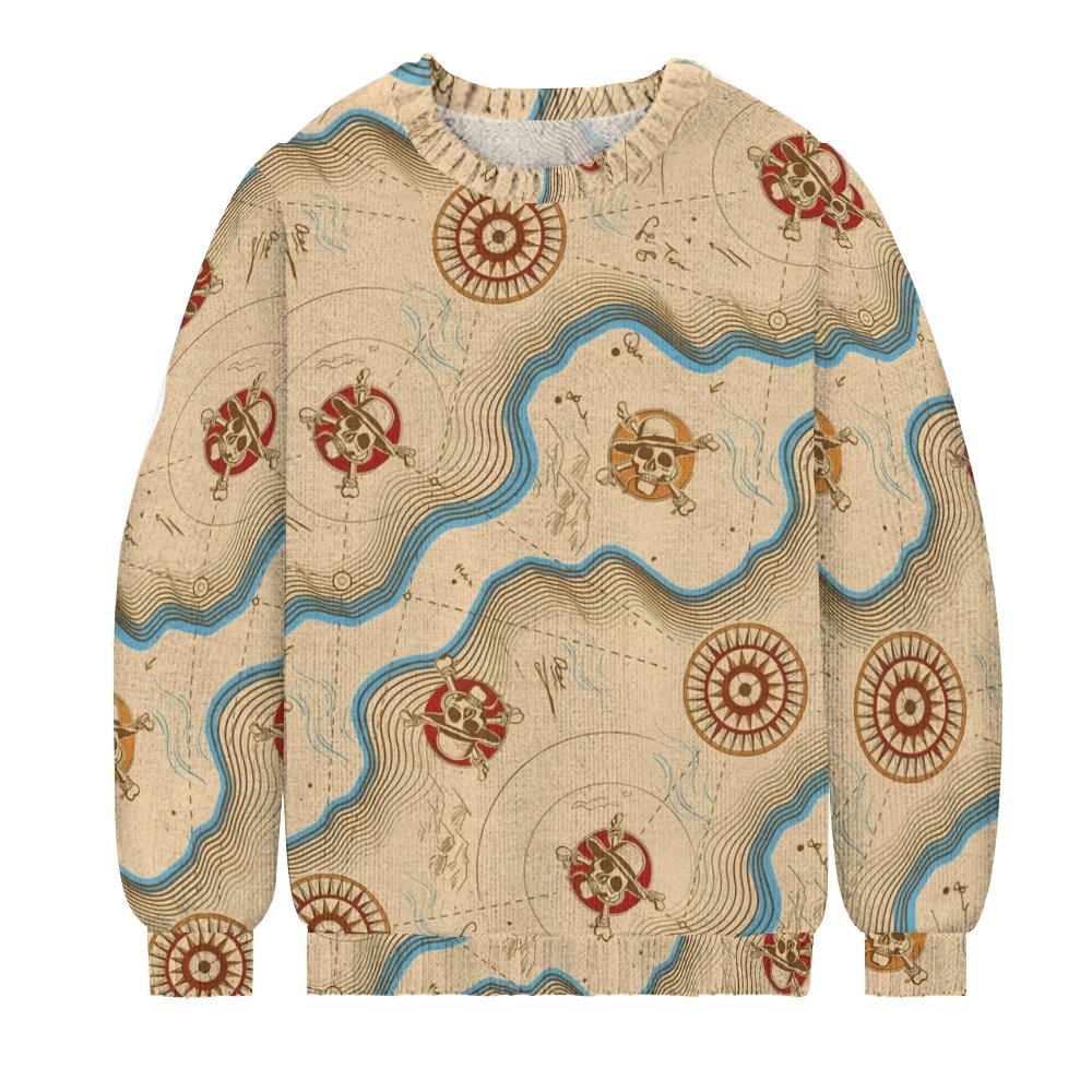 Skeleton Route Crew Neck Sweater