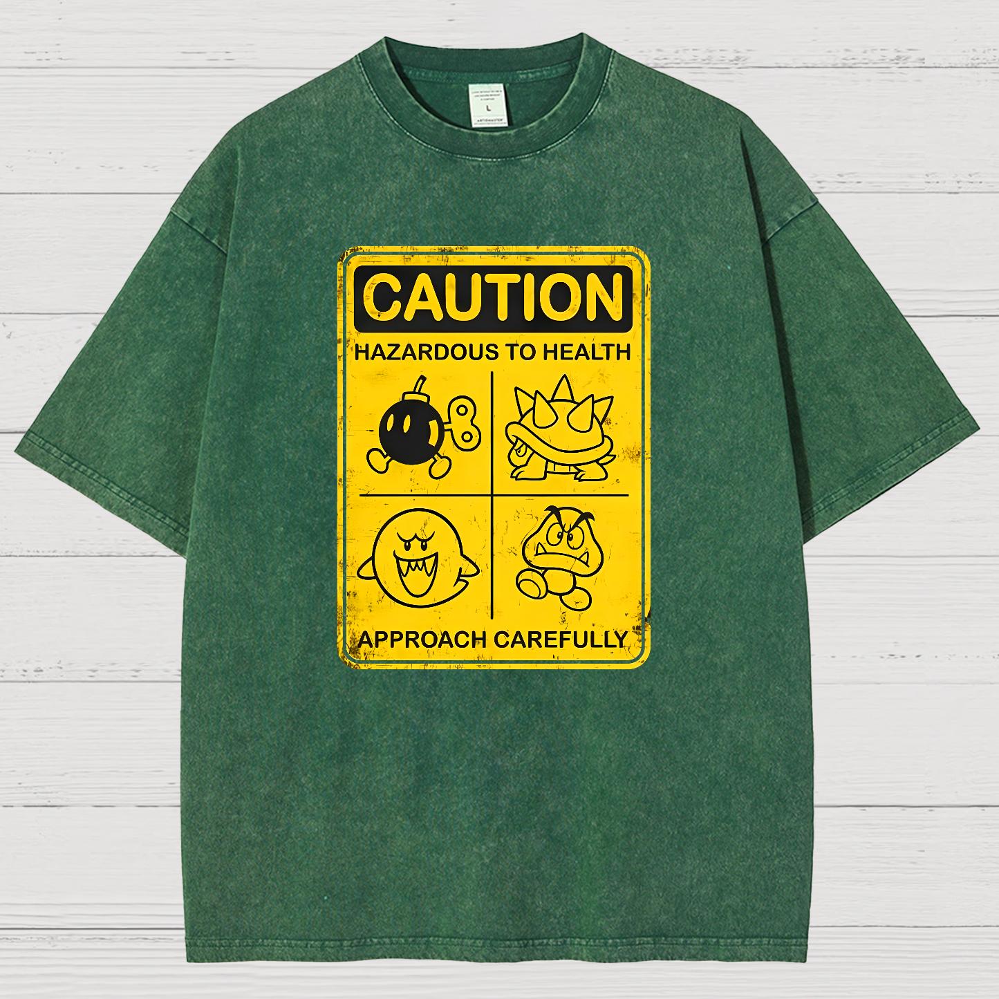 Caution Hazardous To Health Vintage Distressed T-shirt