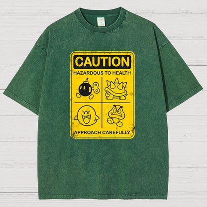 Caution Hazardous To Health Vintage Distressed T-shirt