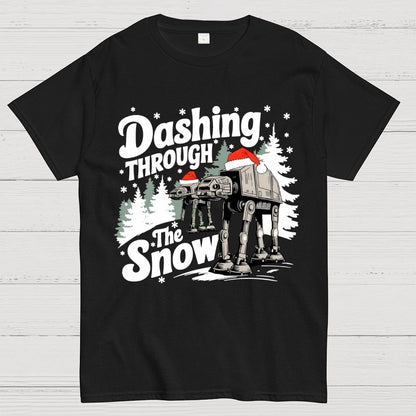Mystery Robot Dog Crosses the Snow Christmas Geek T-Shirt