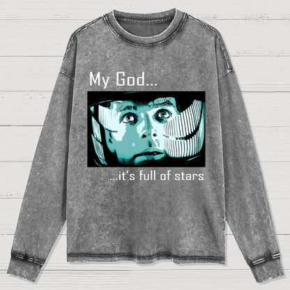 My God t's full of stars! Washed Long Sleeve Tee