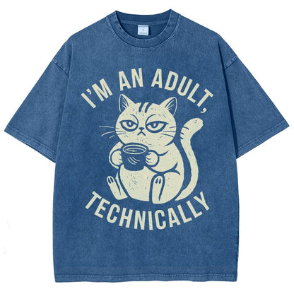 I'm an adult technically Vintage Distressed T-shirt