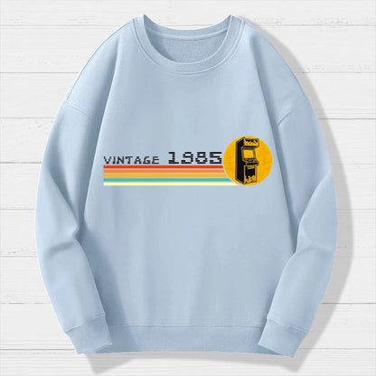 1985 Video Game Vintage Retro Arcade Classically Trained 80s Geek Cotton Sweatshirt