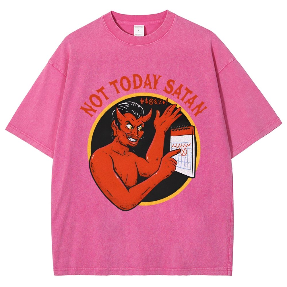 Not Today Satan Vintage Distressed T-shirt