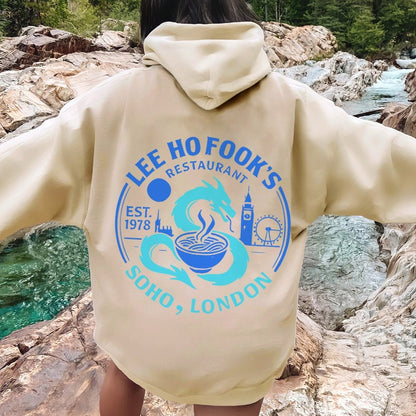 Lee Ho Fooks Printed Back Cotton Hoodie