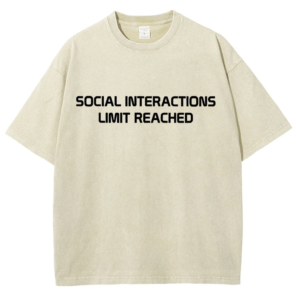 Social Interactions Limit Reached Vintage Distressed T-shirt