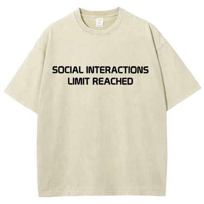 Social Interactions Limit Reached Vintage Distressed T-shirt