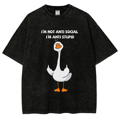 I Am Not Antisocial I’M Antistupid Vintage Distressed T-shirt