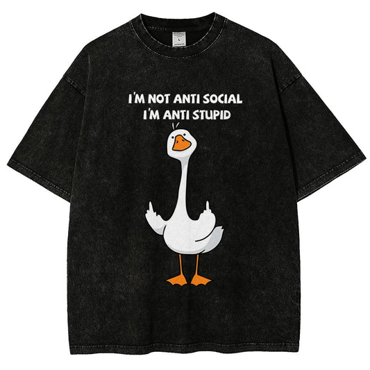 I Am Not Antisocial I’M Antistupid Vintage Distressed T-shirt