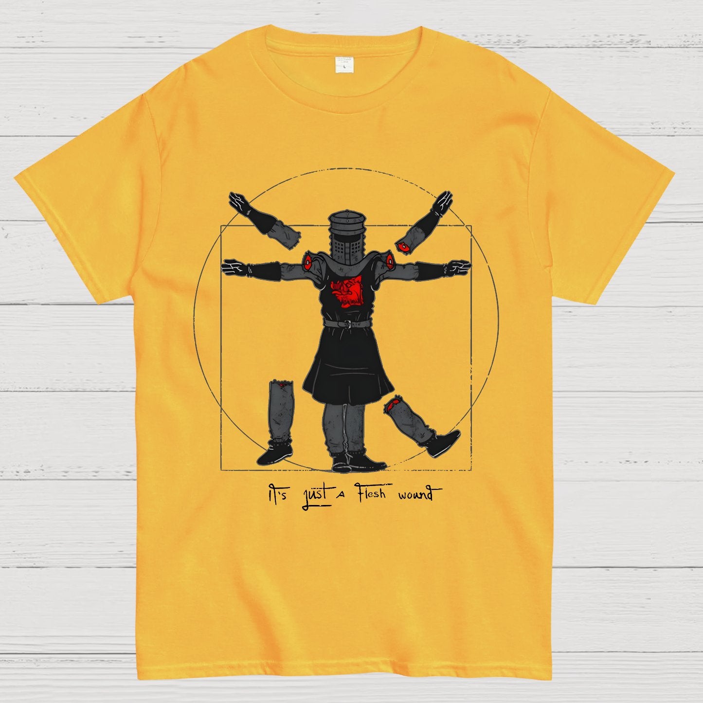 Vitruvian Man- Black Knight Geek T-Shirt