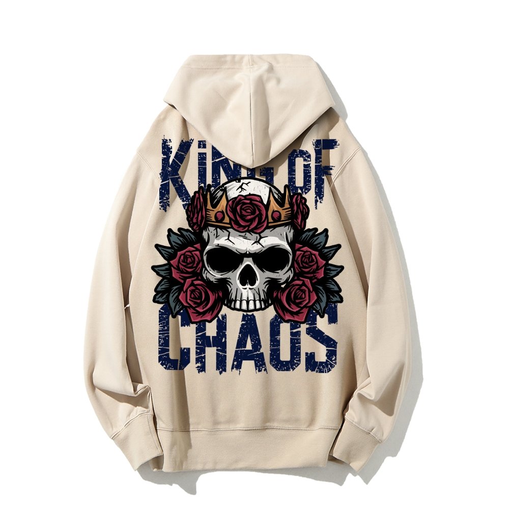 King Of Chaos Printed Back Cotton Hoodie