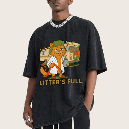 Christmas Shitters Full Cat Vintage Distressed T-shirt
