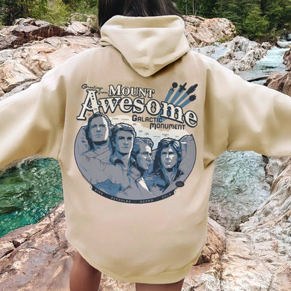 Mt. Awesome Printed Back Unisex Cotton Hoodie