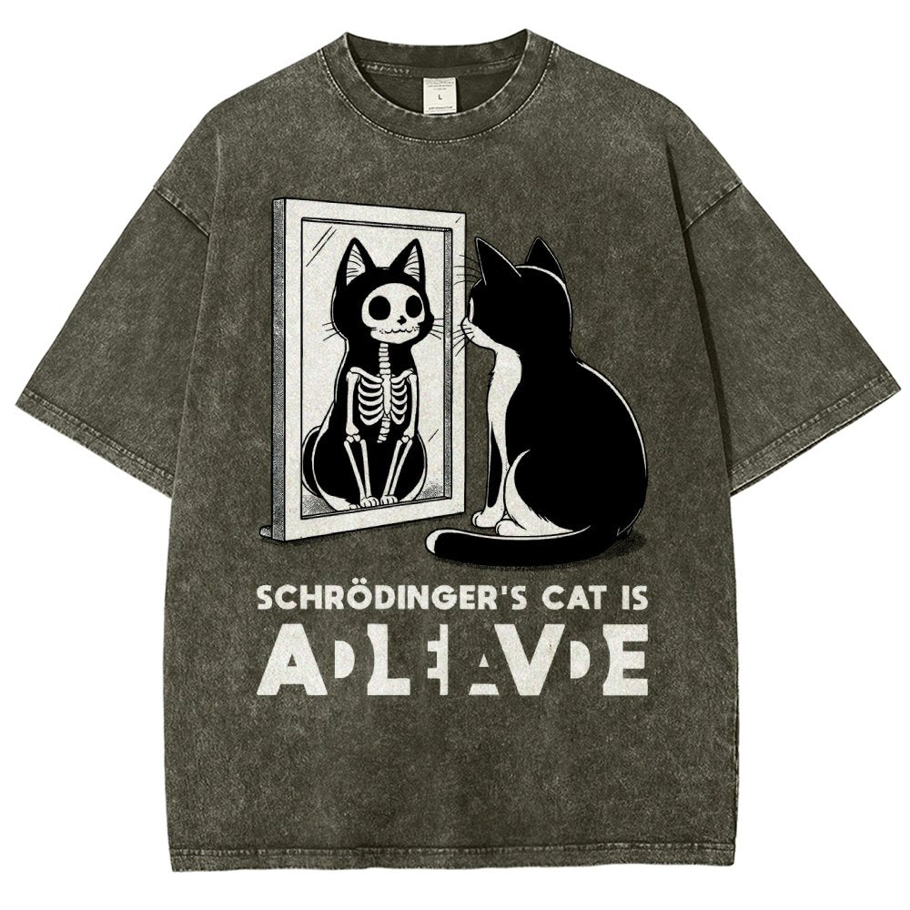 Schrödinger's Cat Alive Dead Vintage Distressed T-shirt