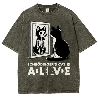 Schrödinger's Cat Alive Dead Vintage Distressed T-shirt