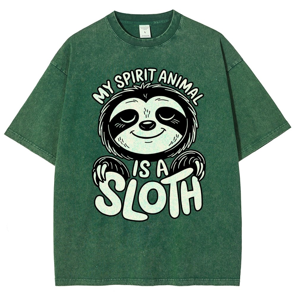 My Spirit Animal is a Sloth Vintage Distressed T-shirt