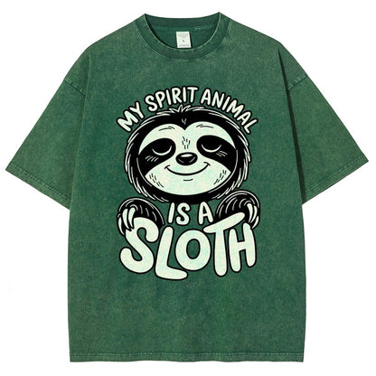 My Spirit Animal is a Sloth Vintage Distressed T-shirt