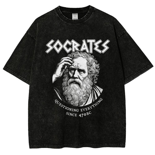 Socrates Questioning Everything Vintage Distressed T-shirt