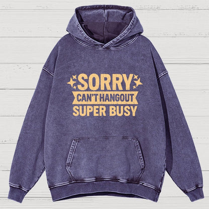 Sorry — Can’T Hang Out — Super Busy Vintage Distressed Hoodie