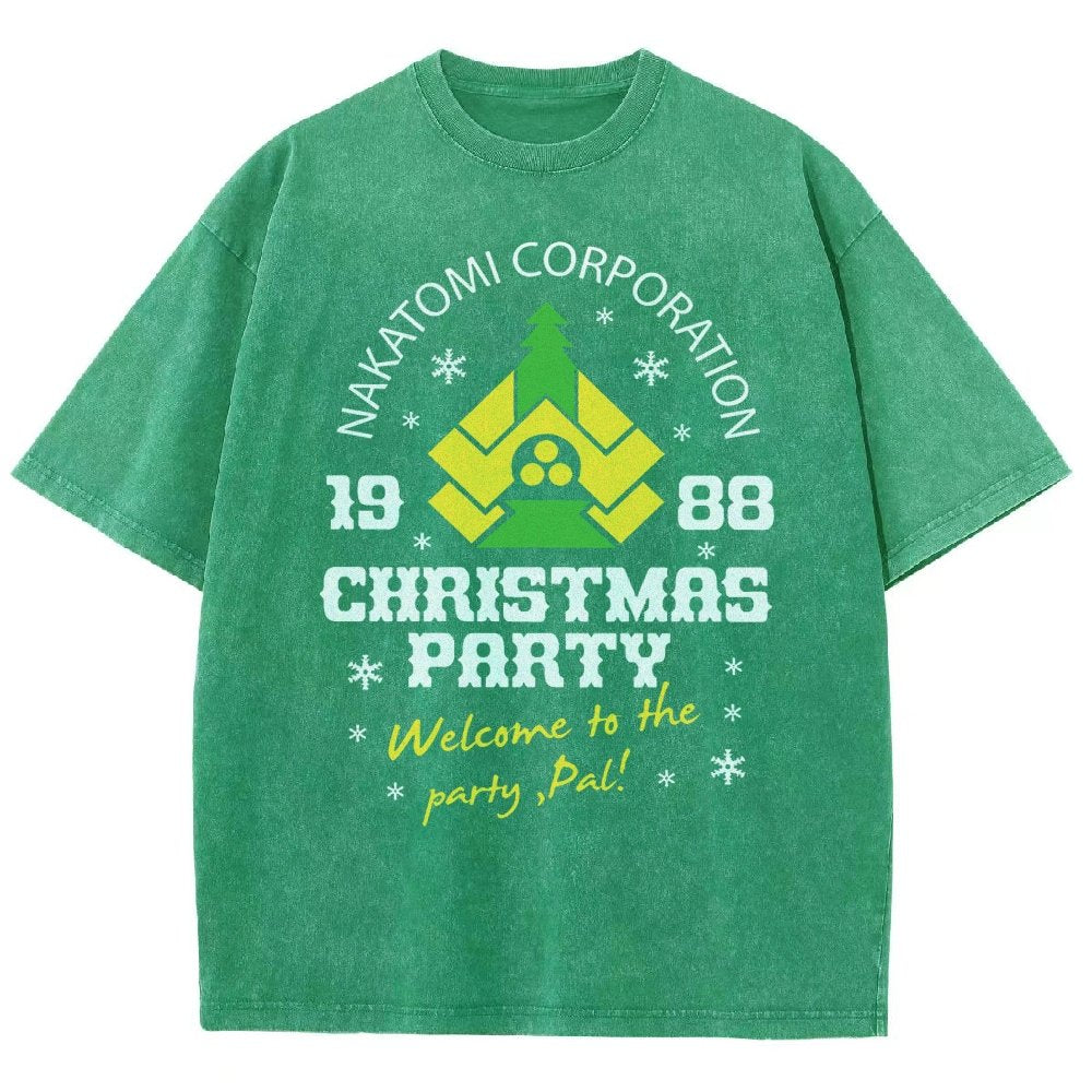 Nakatomi Christmas Party Vintage Distressed T-shirt