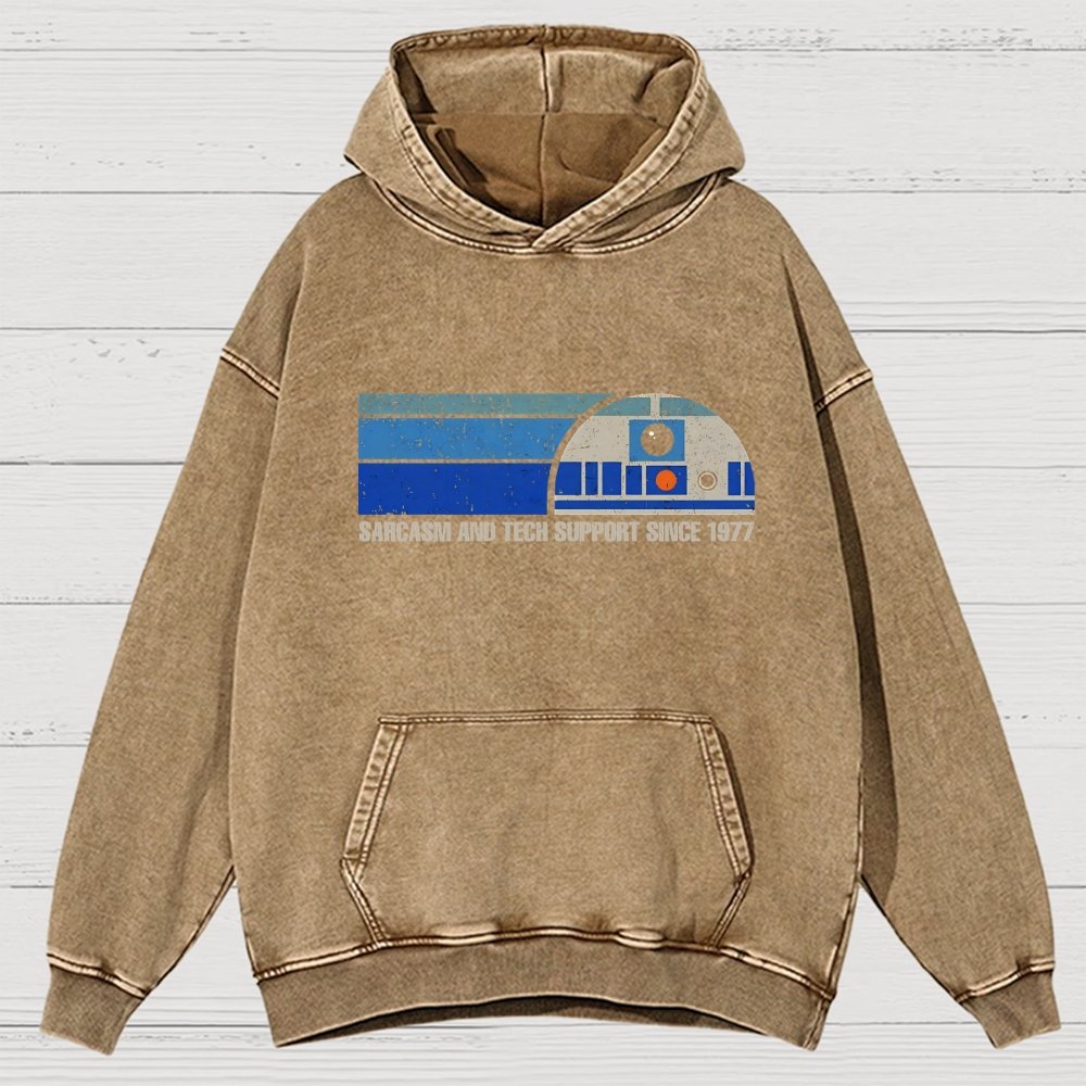 Providing Sarcasm and Tech Support Since 1977 Vintage Distressed Hoodie