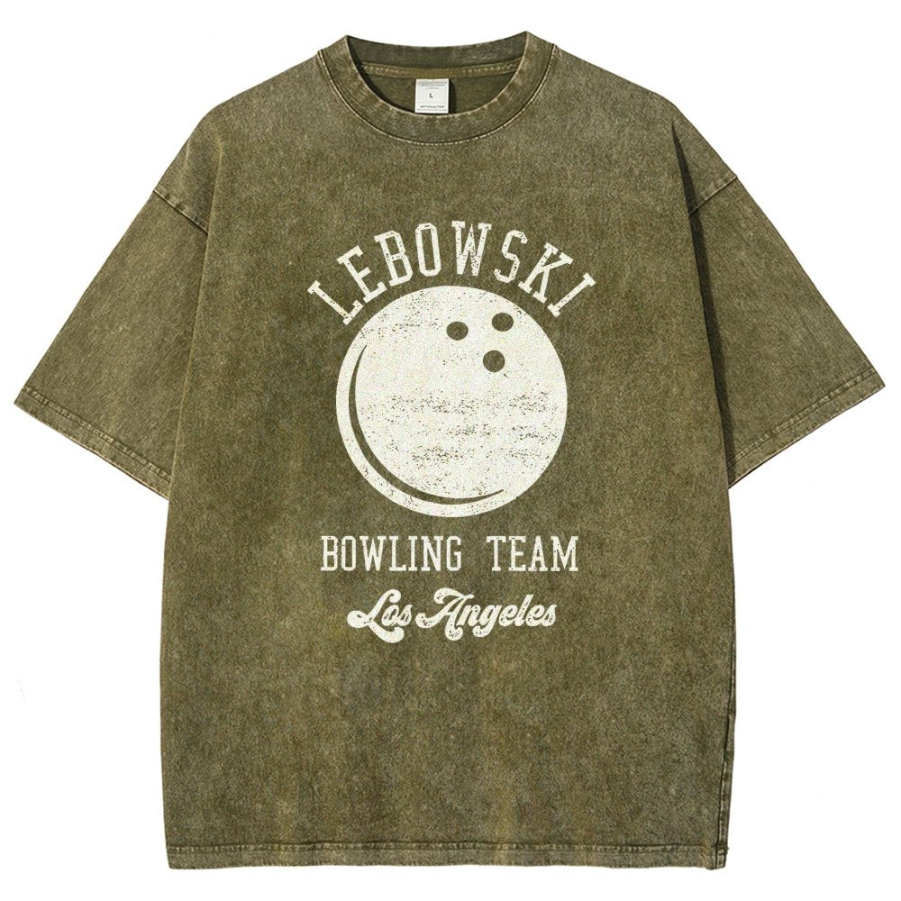 Lebowski Bowling Team Vintage Distressed T-shirt