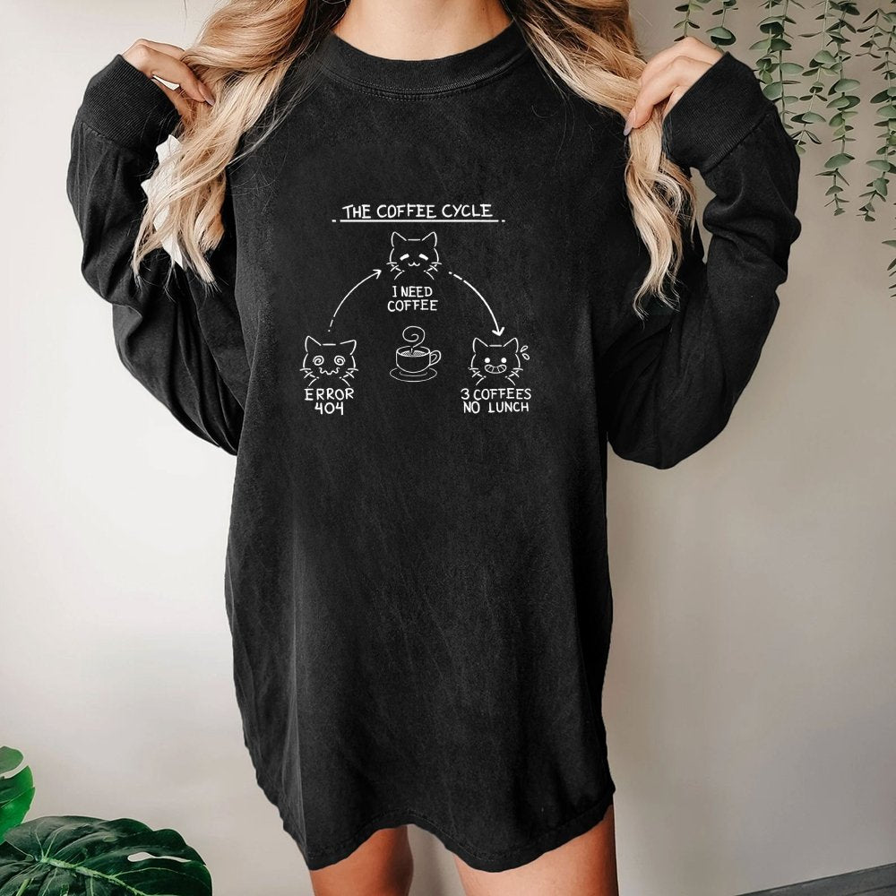 The Coffee Cycle Washed Long Sleeve Tee