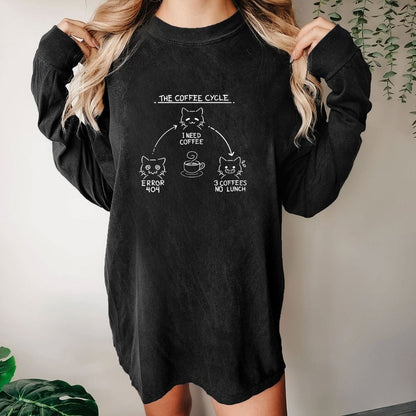 The Coffee Cycle Washed Long Sleeve Tee