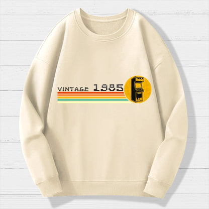 1985 Video Game Vintage Retro Arcade Classically Trained 80s Geek Cotton Sweatshirt