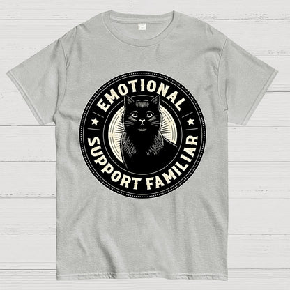Emotional Support Familiar Black Cat Geek T-Shirt