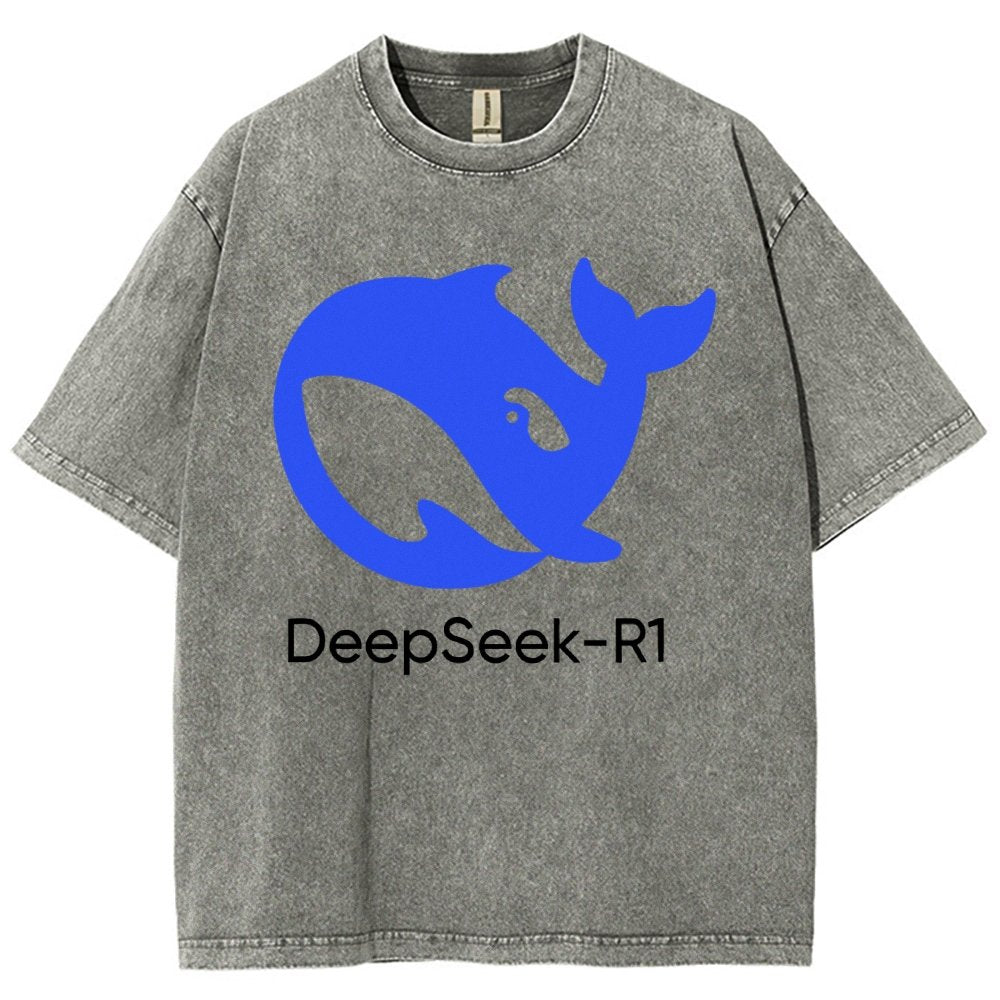 DeepSeek-R1 Icon Vintage Distressed T-shirt