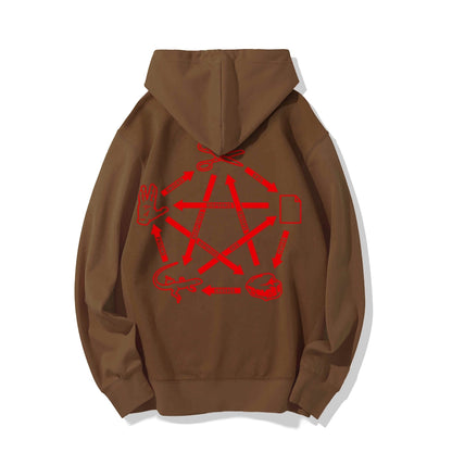 Rock Paper Scissors Spock Printed Back Unisex Cotton Hoodie