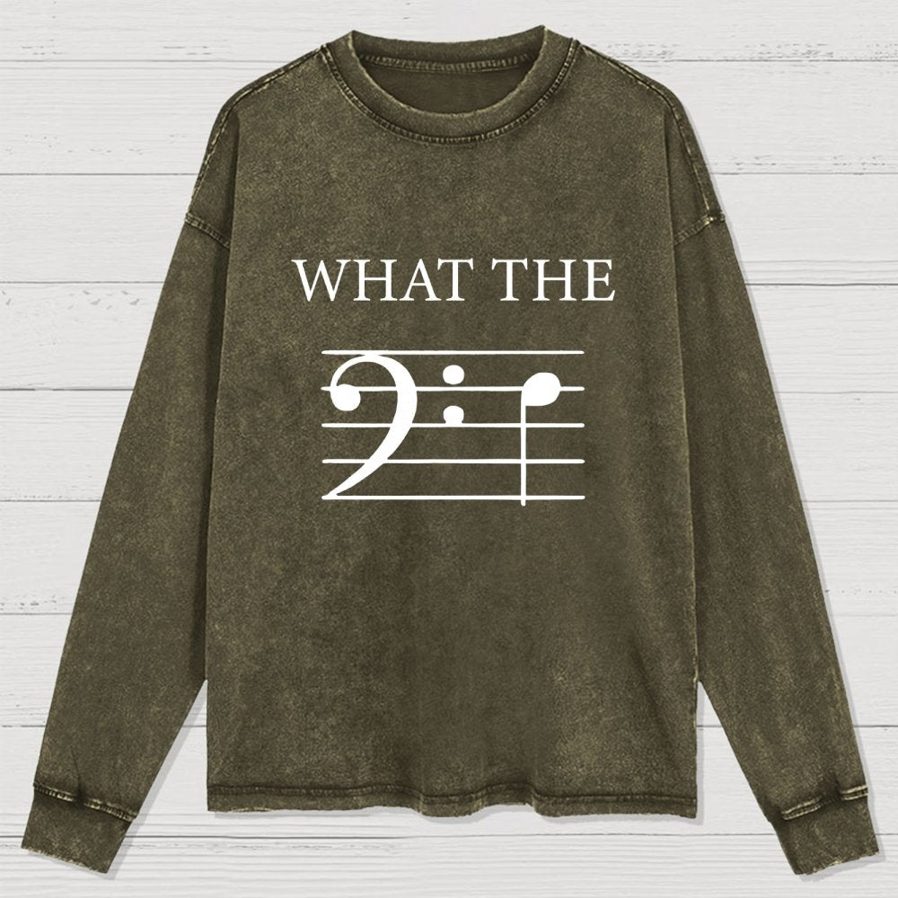 What The F (Bass) Washed Long Sleeve Tee