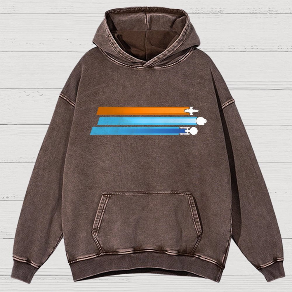 Space Racing Stripes Vintage Distressed Hoodie