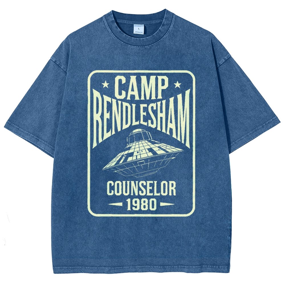 Camp Rendlesham Counselor 1980 UFO Vintage Distressed T-shirt