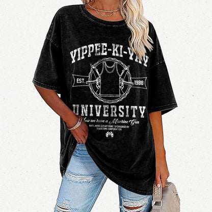 Yippee-Ki-Yay University Vintage Distressed T-shirt