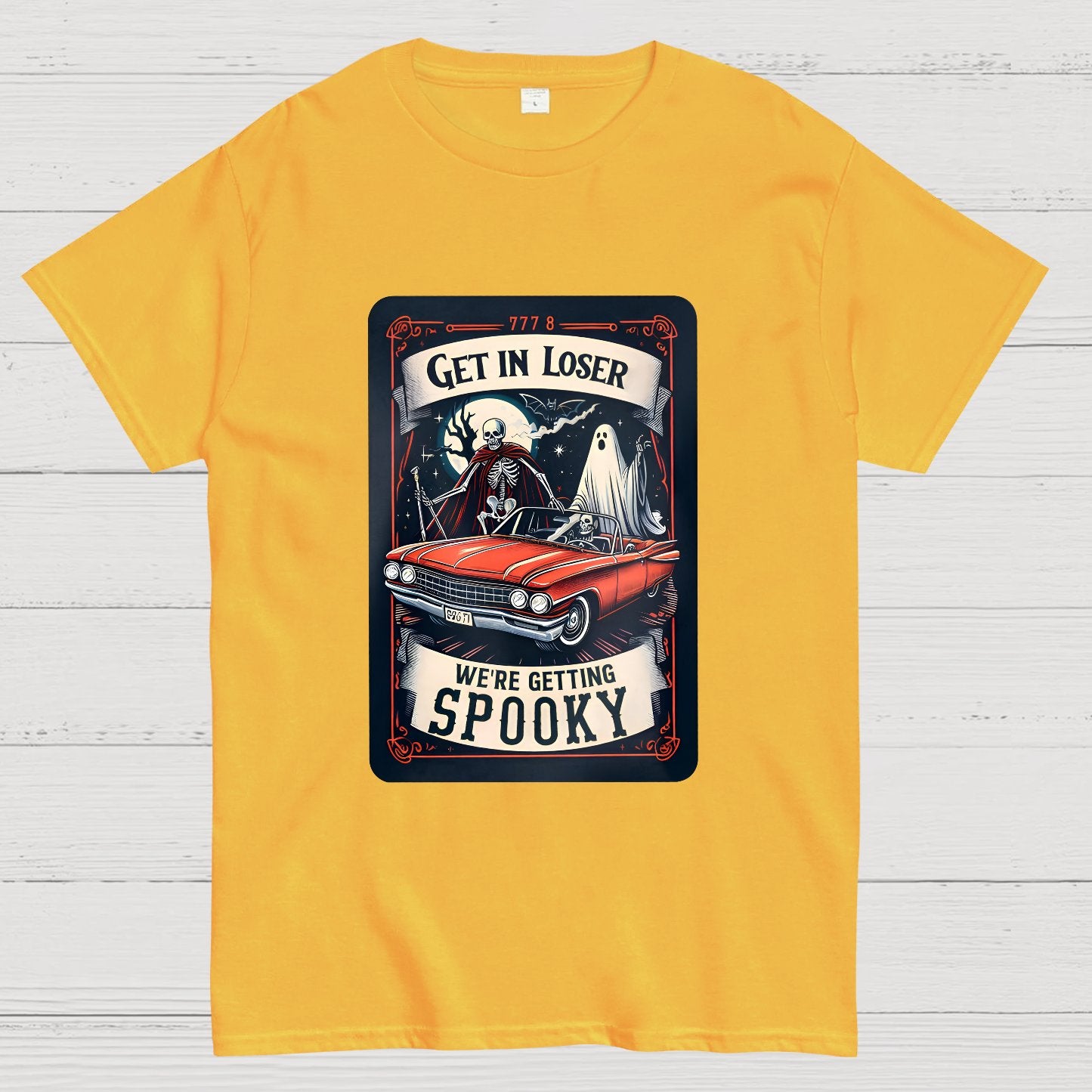 Get In Loser We're Getting Spooky Tarot Card Halloween T-Shirt
