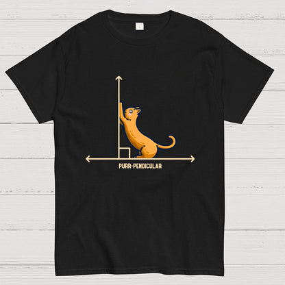 Purr-Pendicular Cute Maths Cat Premium Geek T-Shirt