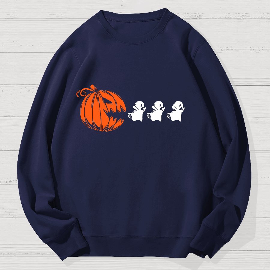 Funny Halloween Ghost Geek Cotton Sweatshirt