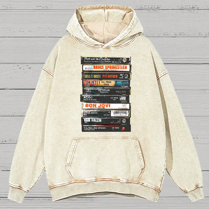 Vintage Rock Cassettes Vintage Distressed Hoodie